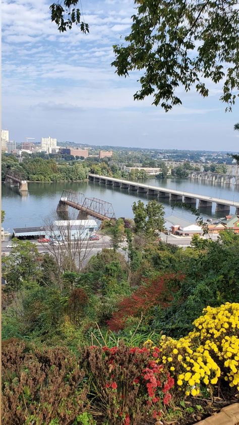 The Susquehanna River in Harrisburg, Pennsylvania Allegheny Mountains, City Ideas, Harrisburg Pennsylvania, Susquehanna River, Harrisburg Pa, City Aesthetic, Carlisle, Capital City, Places Ive Been