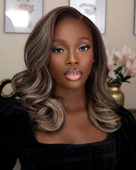 Hair Color For Dark Skin, Mekap Mata, Full Coverage Makeup, Makeup Dark, Smink Inspiration, Glam Makeup Look, Dark Skin Beauty, Hair Color For Women, Dark Makeup