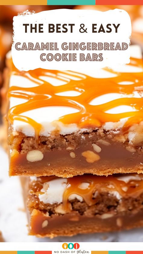 Christmas Bar Cookies Recipes, Gingerbread Cookie Bars, Gluten Free Holiday Recipes, Caramel Bars, Creative Snacks, Vegan Bakery, Gluten Free Recipes For Breakfast, Chocolate Christmas, Gluten Free Desserts Recipes