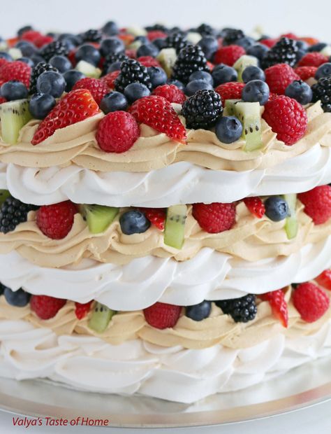 Boccone Dolce Recipe - Valya's Taste of Home Fathers Day Menu Ideas, Boccone Dolce, Nutella Raspberry, Pavlova Recipe, Caramel Cream, Caramel Creams, Kinds Of Fruits, Oven Racks, Taste Of Home