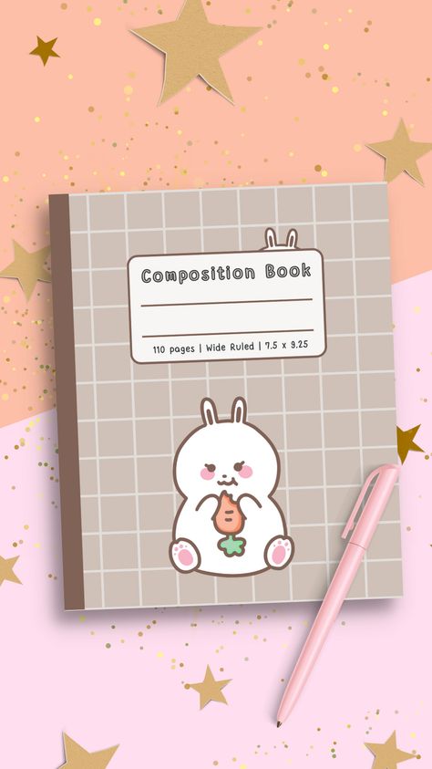 Cute Notebook Covers, Cute Aesthetic Journal, Cute Notebooks For School, Journal For School, Triple Charm, Kawaii Notebook, Kawaii Stationary, Creative Notebooks, Composition Notebooks