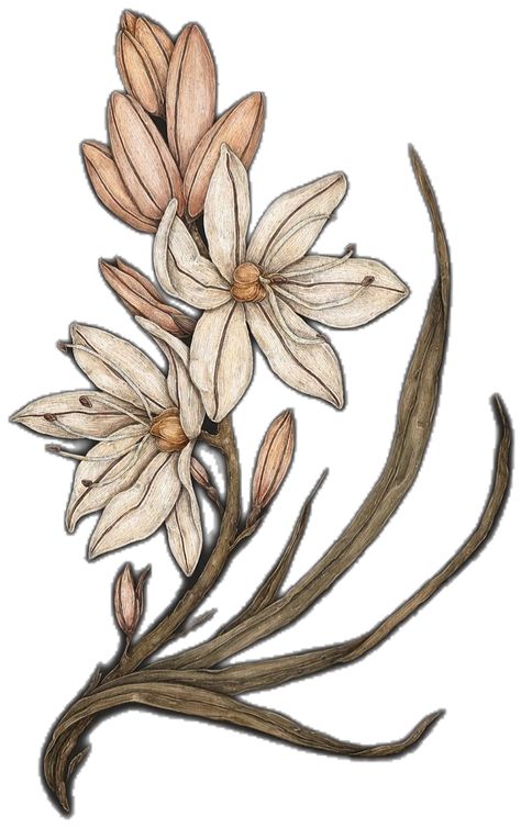 Asphodel Flower Drawing, Asphodel Flower, Victorian Language Of Flowers, Victorian Language, Flower Bouquet Drawing, World Painting, Simple Hand Embroidery Patterns, Victorian Flowers, Language Of Flowers