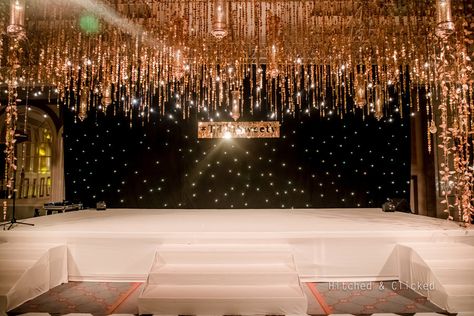 Swanky Antalya Wedding of this Blogger Boasted Lush Decor & Designer Outfits | ShaadiSaga Cocktail Party Stage Decor, Sangeet Indoor Decoration, Sangeeth Decors Indoor Night, Sangeeth Decors Indoor, Cocktail Stage Decor, Sangeet Stage Backdrop, Sangeet Stage Decor Backdrops, Dnd Decorations, Sangeet Decoration Ideas