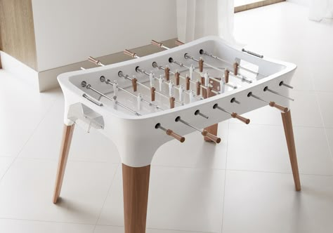 Modloft announces its latest elevated rec room game design, a chic and sleek foosball table sure to bring some class to any game room set-up. Rec Room Game, Poker Table Plans, Basement Media Room, Retro Games Room, Foosball Table, Basement Makeover, Foosball, Hamptons House, Rec Room