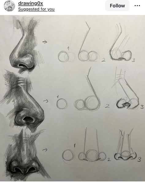 Drawing Nose Tutorial, Drawing Ideas Nose, Easy Nose Drawing, Easy Nose Drawings, Nose Tutorial Drawing, Drawing Ideas Cat, Nose Drawing Tutorial, Easy Nose, Sketch Nose