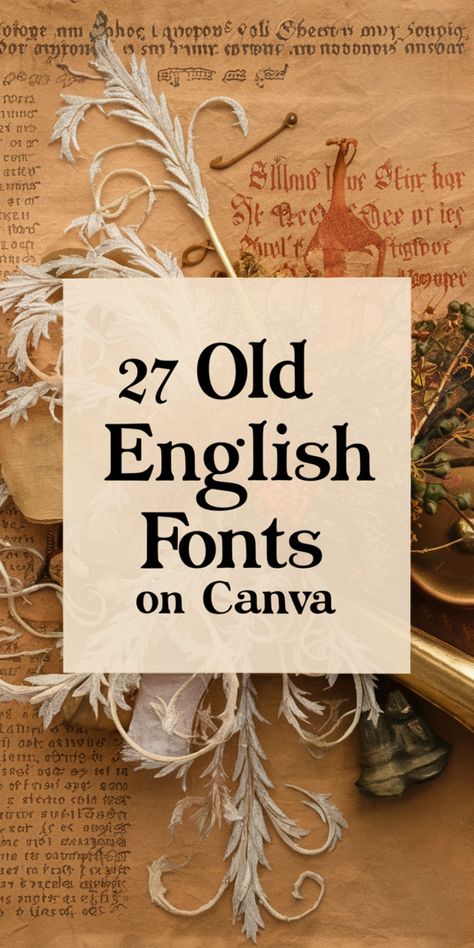 Looking for the perfect Old English font for your design? We’ve rounded up the best free Old English fonts on Canva to help you create timeless, vintage-inspired graphics. Explore now! Best Canva Fonts, English Fonts, English Font, Old English Font, Canva Fonts, Brand Kit, Serif Typeface, Retro Font, Custom Fonts