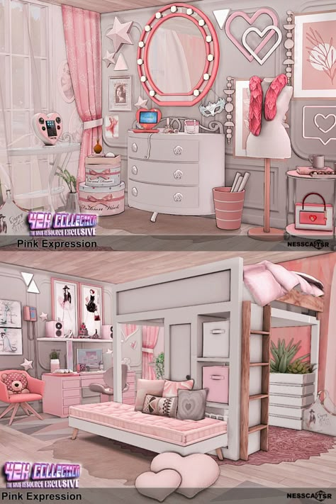 ROOM with CC ▶️ Pink Expression✨Have fun!✅BASE GAME + CC from TSR ✌️Click on the post and download✔️ THX❤️ #ts4builds #sims4 #sims4builds #sims4home #sims4builds #sims4buildsideas #ShowUsYourBuilds #thesims4 #Sims4 #sims4game #ts4 #sims4houses #sims4cc #sims4interior #ts4cc #thesims4 #ts4house #simshousedesign #sims4rooms #simsbuilds #simsbuild #sims4cc #ccfinds #s4 #s4cc Cute Sims 4 Base Game Houses, Sims 4 Pink Living Room, Sims 4 Cc Taller, Kid Sims 4 Cc Furniture, How To Get Mods On Sims 4, The Sims 4 Cc Pink Kitchen, Sims 4 Building Cc Bedroom, Sims 4 Girly Bedroom Cc, Sims 4 Princess Room