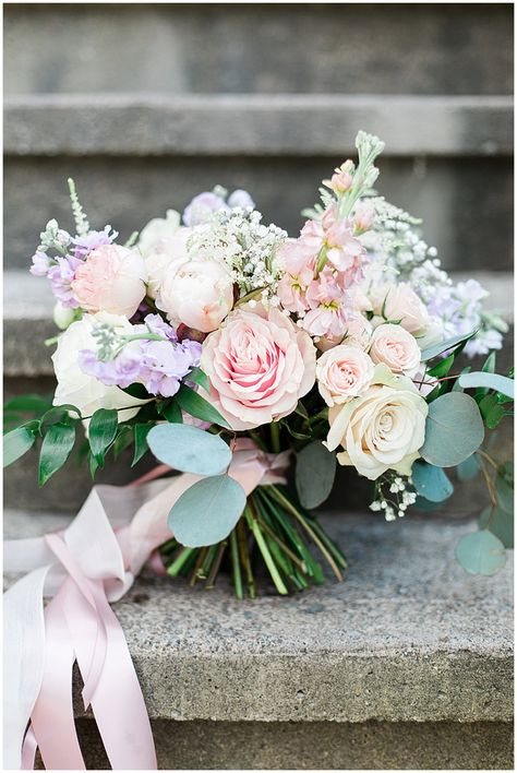 Lavender And Blush Bouquet, Lilac And Blush Quinceanera, Blush Lilac Wedding, Pastel Bridesmaids Bouquet, Blush And Lilac Wedding Flowers, Lilac And Blush Pink Wedding, Lilac And Blush Wedding, Lilac Bridal Bouquet, Bridal Bouquet Blush