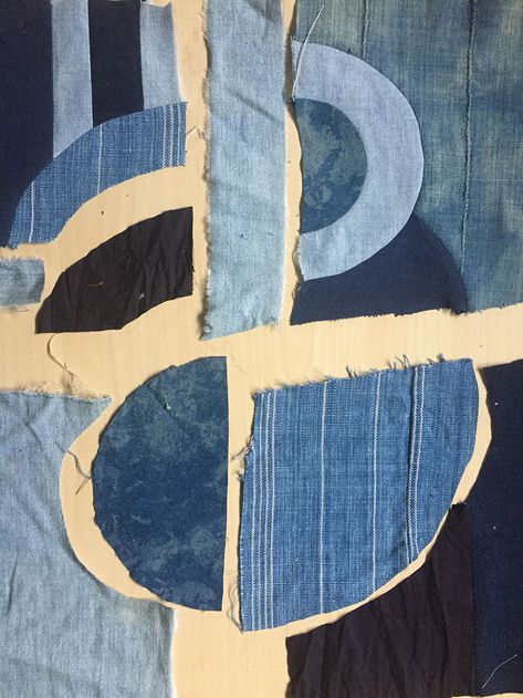 Alchemical Process, Fabric Art Tutorials, Denim Quilts, Ropa Upcycling, Denim Scraps, Wearable Art Clothing, Angel Energy, Patchwork Clothes, Abstract Quilt