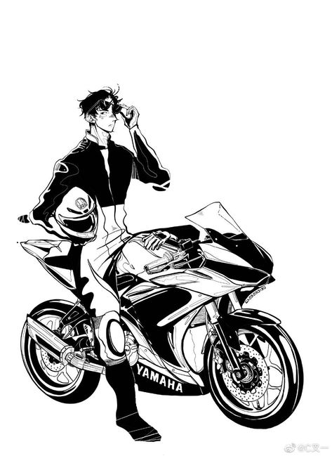 Motorcycle Riding Drawing, Man On Motorcycle Drawing, Motorcycle Reference Pose, Riding A Motorcycle Reference, Motorcycle Poses Drawing, Riding A Bike Reference, Riding Motorcycle Drawing Reference, Person On Motorcycle, Motorcycle Drawing Reference