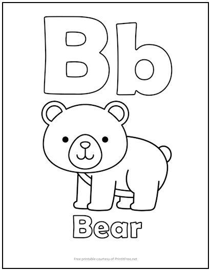 Alphabet Letter Coloring Pages, Letter B Coloring Pages Free Printables, Letter B For Toddlers, Letter Coloring Pages Preschool, B Is For, Letter B Crafts For Preschoolers, Letter B Worksheets For Preschool, Letter B Craft, B For Bear