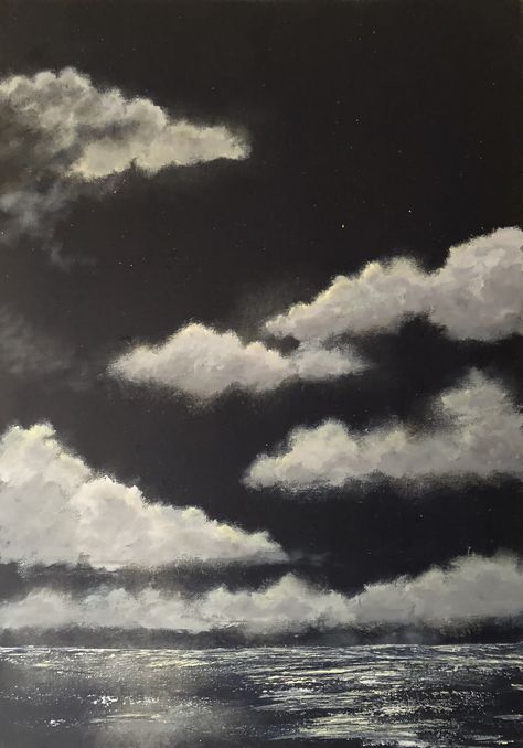 Night Clouds Painting, Sky Cloud Painting, Painting Night Sky, Clouds Painting, Sky Textures, Painting Night, Night Clouds, Medieval Paintings, Night Sky Painting