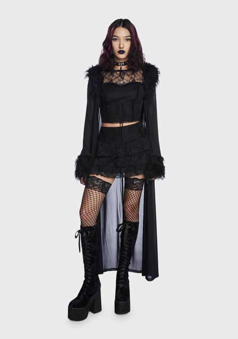 Punk Plaid, Occult Fashion, Gothic Emo, Victorian Goth, Ribbed Crop Top, Plaid Pants, Black Crop Tops, Sheer Lace, Dolls Kill