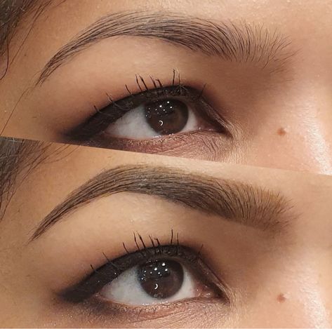 Hybrid Tint Brows, Hybrid Brows Before And After, Eyebrow Before And After, Eyebrow Waxing, Eyeshadow Styles, Eyeliner Techniques, Sparse Brows, Embrace Natural Beauty, Brow Tint