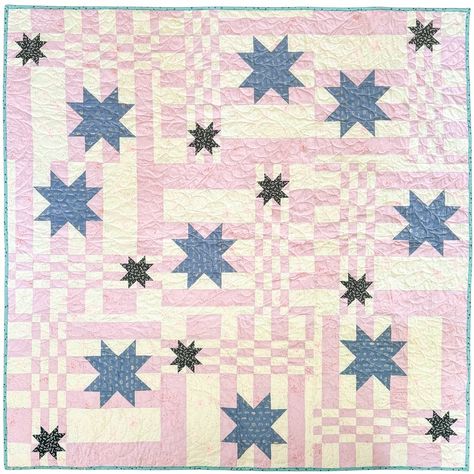 Stars randomly hovering over a checkered landscape? Yes please! Pattern is ready to launch on Wednesday, May 1st ❤️ ✨Star Kiss Block✨ is an asymmetrical block, so you can arrange it in any way you want. Get ready for it at the #sweetpotatoquiltclub where quilters can access hundreds of quilt layout possibilities with monthly mix and match block patterns ❤️ #sweetpotatopatterns #quiltblockpattern #quiltblicks #starquilt #quiltsofinsta Scandinavian Quilts, Quilt Club, Mini Quilt Patterns, Twin Quilt Size, Start Quilting, May 1st, Star Quilt Blocks, Pdf Quilt Pattern, Log Cabin Quilt