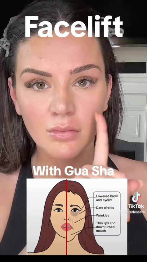 Rules and Full Gua Sha Routine for beginners This is a step by step as many of you requested. Save this video, get out your gua sha and… | Instagram Gua Sha Routine For Beginners, Benefits Of Gua Sha, Gua Sha Before And After, Gua Sha Routine, Brow Lift, Face Yoga, Double Chin, Before And After Pictures, Gua Sha