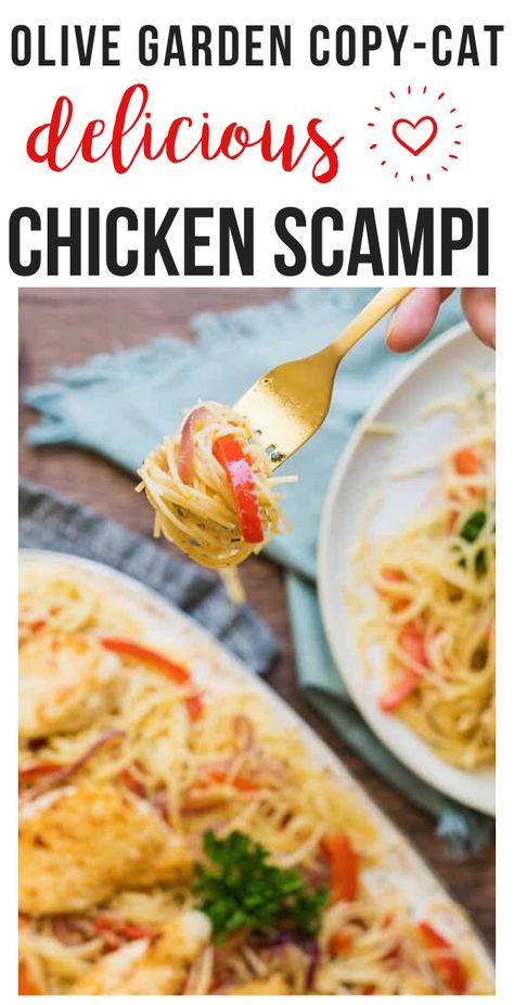 Cheese Ranch Chicken, Olive Garden Chicken Scampi, Baked Crispy Chicken, Best Chicken Recipe, Chicken Scampi Recipe, Olive Garden Chicken, Chicken Scampi, Chicken Recipes Boneless, Creamy Garlic Sauce