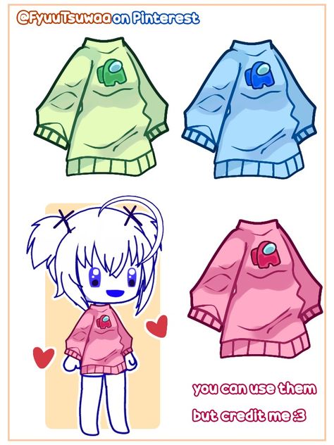 Gacha Outline, Anime Base Chibi, Gacha Clothes Drawing, Gacha Reference, Sweater Drawing, Gacha Bases, Anime Sweater, Art Sweater, Drawing Cartoon Faces