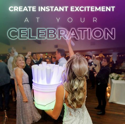 Our guest loved when we had our foam glow sticks brought out! It really made the dance floor grow! Glow Sticks For Wedding, Led Foam Sticks, Foam Glow Sticks, Glow Stick Wedding, Led Light Stick, Multicolor Wedding, Dance Floor Wedding, Wedding Party Accessories, A Night To Remember