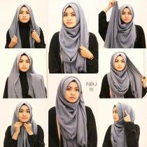 basic hijab tutorial for beginner Turban Style Hijab, Hijab Styles For Party, New Hijab Style, How To Wear Hijab, New Hijab, Simple Hijab Tutorial, Tutorial Hijab Pashmina, Hijab Simple, Black Hijab