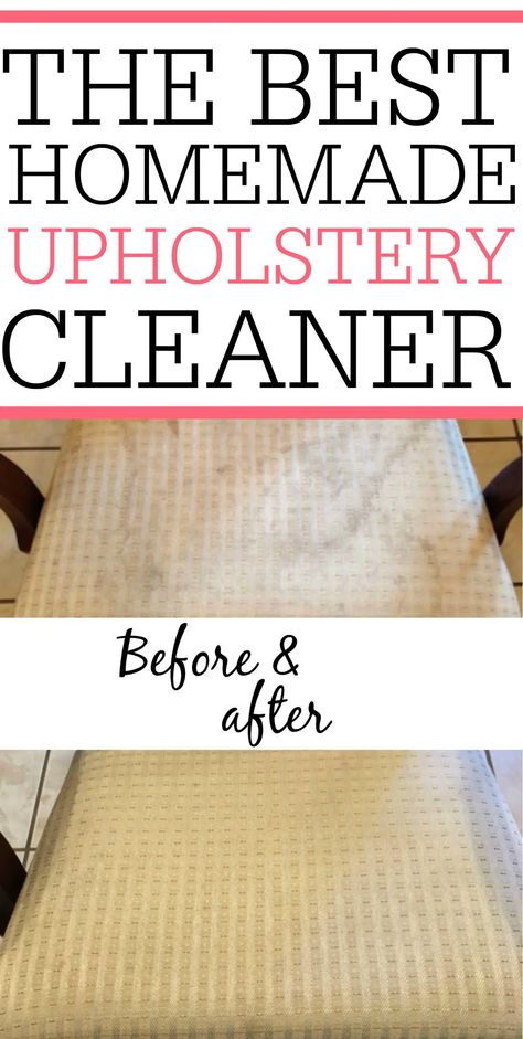 DIY Upholstery Cleaner - Frugally Blonde Homemade Upholstery Cleaner, Diy Upholstery Cleaner, Cleaning Painted Walls, Schedule Printable, Homemade Cleaning Solutions, Glass Cooktop, Deep Cleaning Tips, Homemade Cleaning Products, Household Cleaning Tips