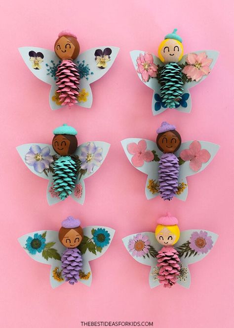 Pine Cone Fairy, Nature Crafts Kids, Diy Kosmetik, Fairy Crafts, Cones Crafts, Pine Cone Crafts, Camp Ideas, Toddler Art, Childrens Crafts