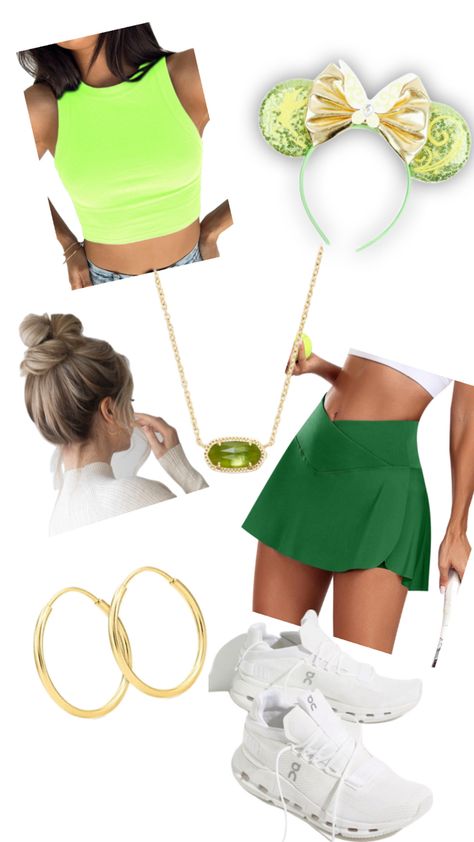 Easy piece together outfit for Disney Disney Outfit Inspo, Bell Disney, Disney Outfit, Workout Outfits, Disney Character, Tinker Bell, When I Grow Up, Disney Outfits, Pickleball