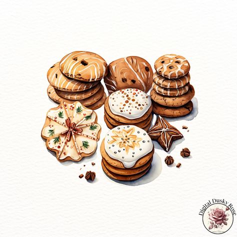 Christmas Cookies Clipart: Delicious Sweet Biscuits for Homemade Festive Baking and Holiday Gatherings https://digitalduskyrose.etsy.com/listing/1780415682 Add a dash of sweetness to your holiday projects with our Christmas Cookies Clipart collection! Featuring beautifully illustrated homemade Christmas cookies, this high-resolution set is perfect for creating Christmas cards, scrapbooking layouts, party invitations, and festive kitchen decor. These charming designs capture the cozy warmth ... Homemade Christmas Cookies, Festive Kitchen, Sweet Biscuits, Festive Baking, Cookie Clipart, Create Christmas Cards, Illustration Christmas, Cards Scrapbooking, Holiday Projects