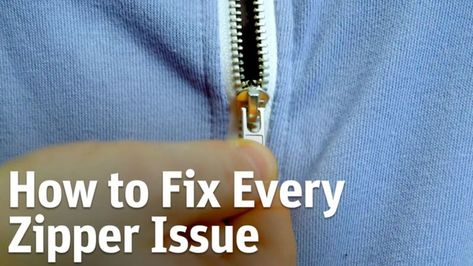 The humble zipper is an effective mechanism that hasn’t changed much since it was invented over a hundred years ago, but neither have the problems that we all have with them. Here are a few ways to deal with your jammed and misaligned zippers. Zipper Problems, Fix Broken Zipper, Zipper Stuck, Fix A Zipper, Zipper Repair, Sewing Alterations, Broken Zipper, Repair Clothes, Beginner Sewing Projects Easy