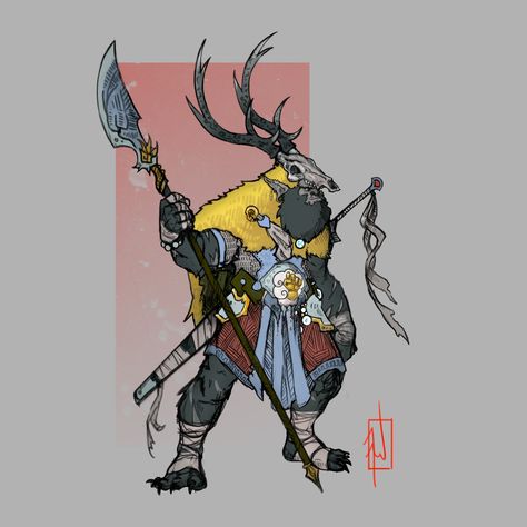 ArtStation - Bugbear Commission 2020 Bugbear Druid, Bugbear Character Art, Character Commission, Pathfinder Character, Dnd Art, Dnd Characters, Creature Art, Character Concept, Character Design Inspiration