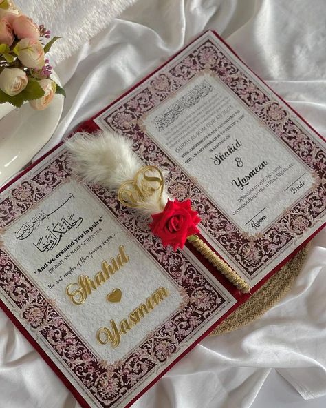 Premium Nikkah booklet and nikkah pen Available Contact us for more details #nikkah #nikkahgoals #weddinginspiration #wedding #trend #viral Nikkah Booklet, Nikkah Pen, Baby Toys, Contact Us, Create Yourself, Pen, Let It Be, Quick Saves