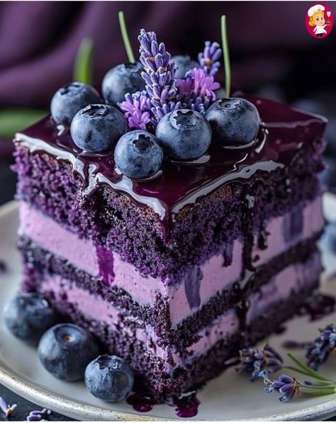 Lavender Cake, Purple Cake, Blueberry Chocolate, Decadent Cakes, Blueberry Cake, Dream Cake, Pretty Purple, Cake Ingredients, Sweets Desserts