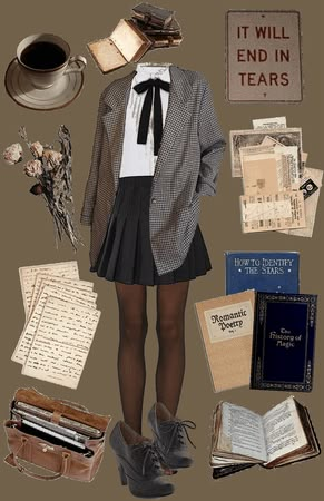 Dark Academia Outfit | ShopLook Dark Academia Cute Outfit, Dark Academia Professor Outfit, Light Academia Uniform, Cute Nerd Aesthetic, Outfit Ideas Academia, Dark Academia School Uniform, Book Nerd Aesthetic Outfit, Nerd Aesthetic Outfit, Art Academia Outfit