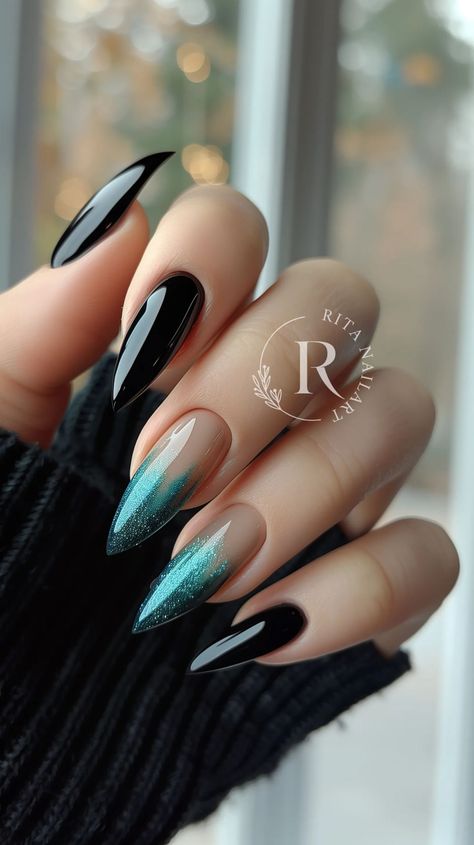 Stiletto Nails Short, Witchy Nails, Nagel Tips, Goth Nails, Stiletto Nails Designs, Bright Nails, Blue Nail, Nail Designs Glitter, Chic Nails