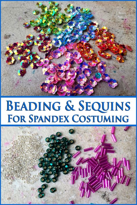 How To Sew Sequins, Sewing Spandex, Sequins Diy, Embroidery With Beads, Custom Dance Costumes, Burlesque Costumes, Rhinestone Crafts, Beads Craft Jewelry, Diy Bead Embroidery