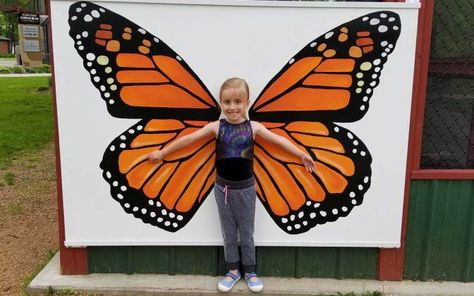 marshfieldmonarch2 Monarch Butterfly Birthday Party, Monarch Butterfly Party, Butterfly Mural, Butterfly Exhibit, Painting Mural, Selfie Wall, Garden Mural, School Wall Art, School Murals