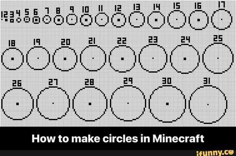 Guide to circles in Minecraft Mc Circle Guide, Minecraft Building Ideas Circle, Circle In Minecraft Guide, Minecraft Circles Guide, Big Circle Minecraft, Minecraft Big Circle Guide, Circle Pattern Minecraft, Circle Minecraft Guide, Circle Entrance Minecraft