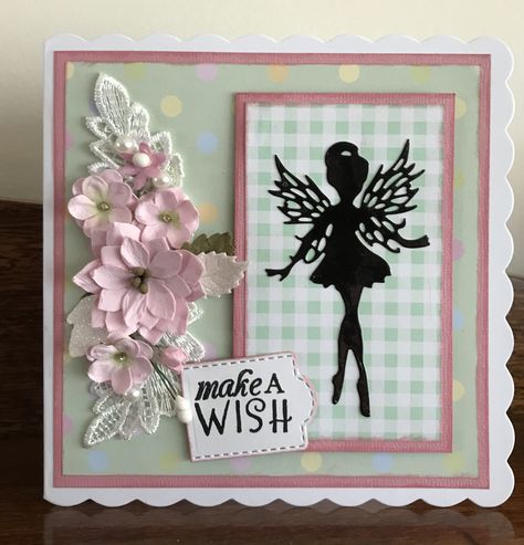 6” fairy card - April 2020 Fairy Cards Ideas, Cards With Fairies, Fairy Cards Handmade, Cc Card, Fairy Baby Showers, Fairy Cards, Girl Birthday Cards, Baby Fairy, Diy Fairy