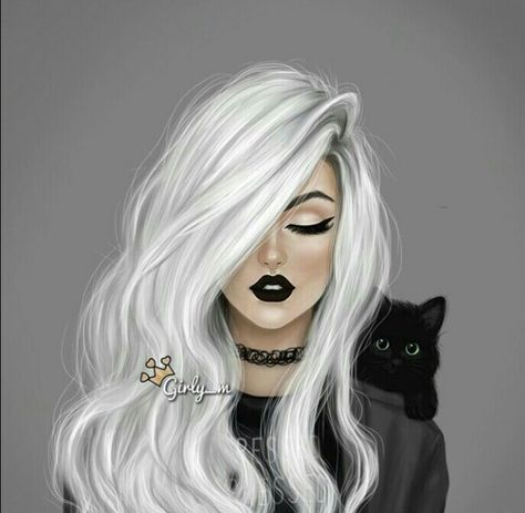 sayfamın profil resmi olucak *-* Female Face Drawing, Girly M, Girl M, Girly Drawings, 수채화 그림, Beautiful Drawings, Girly Art, White Hair, Girl Drawing