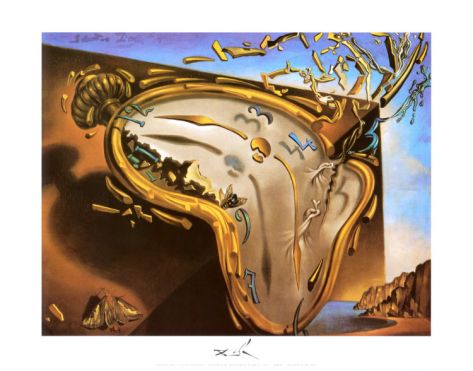 Dali / Soft Watch at the Moment of First Explosion, c.1954 Print***Research for possible future project. Dali Time, Dali Clock, Salvador Dali Paintings, Melting Clock, Dali Paintings, Dali Art, Painted Vans, Max Ernst, Spanish Artists