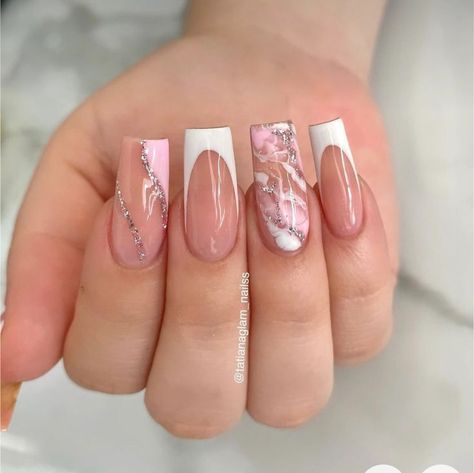 Dreamy Nail, Acrylic Nail Designs Classy, Retro Nails, New Nail Designs, Girly Acrylic Nails, Basic Nails, Short Square Acrylic Nails, Pearl Nails, New Nail