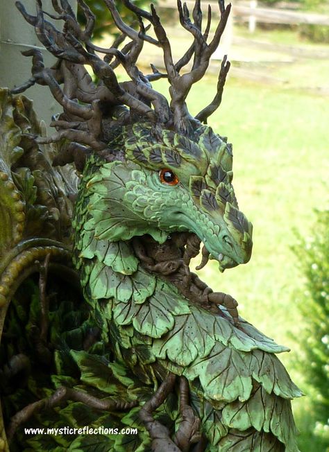 Mystic Reflections: How to Make your Forest Dragon Dragon Project, Forest Dragon, Moon Dragon, Dragon Garden, Dragon Eyes, Dragon Artwork Fantasy, Dragon Crafts, Clay Dragon, Dragon Sculpture