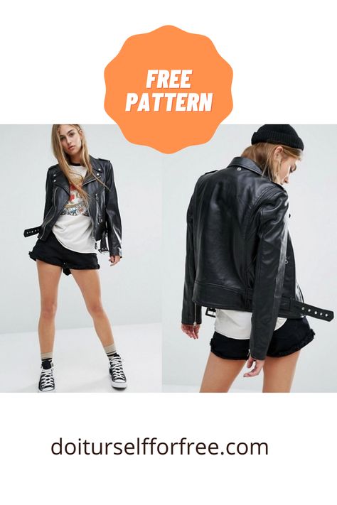 Jacket Sewing Patterns For Women Free, Leather Jacket Pattern, Moto Jacket Pattern, Biker Jacket Pattern, Lined Jacket Sewing Pattern, Biker Jacket Pattern Sewing, Moto Jacket Sewing Pattern, Sewing Coat, Free Pdf Sewing Patterns