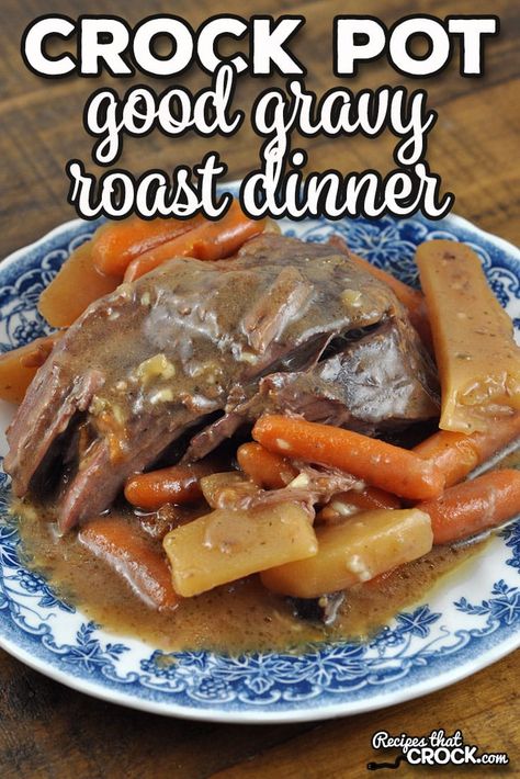 This Good Gravy Crock Pot Roast Dinner recipe takes one of our favorite roast recipes and makes it into a one pot meal that everyone loves! Crock Pot Roast, Crockpot Roast Recipes, Perfect Pot Roast, Pot Roast Crock Pot Recipes, Fall Crockpot Recipes, Pot Roast Recipe, Beef Pot Roast, Crockpot Roast, Roast Recipe