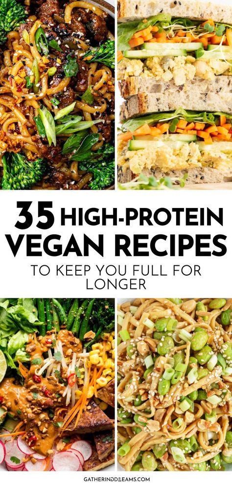 Protein Vegan Recipes, Vegan Protein Recipes, High Protein Vegetarian Recipes, High Protein Vegan Recipes, Plant Based Diet Recipes, High Protein Vegan, Vegan Meal Plans, Vegan Meal Prep, Diet Vegetarian