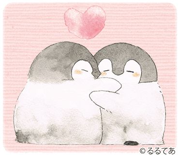 Penguins In Love, Penguin Hug, Hugging Drawing, Kissing Drawing, Penguin Couple, Romantic Boyfriend, Penguin Drawing, Penguin Love, Drawing Wallpaper