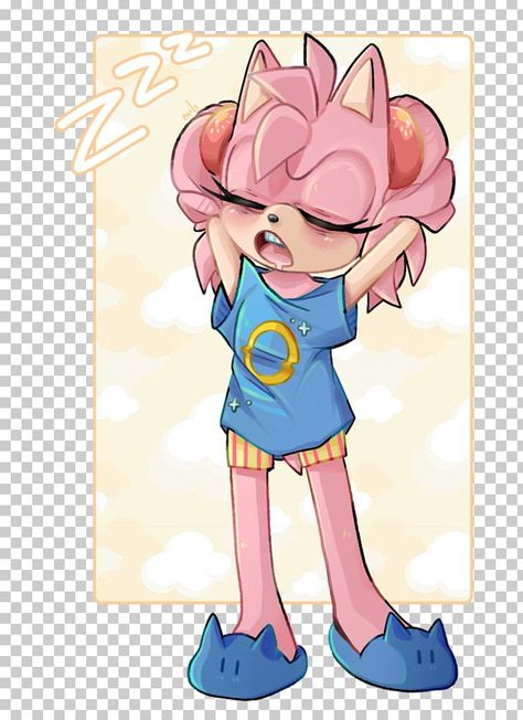 Amy Rose Sleeping, Movie Amy, Rosé Sleeping, White Solid Color, Sally Acorn, Sonic Fanart, Game Life, Rose Hoodie, Amy The Hedgehog