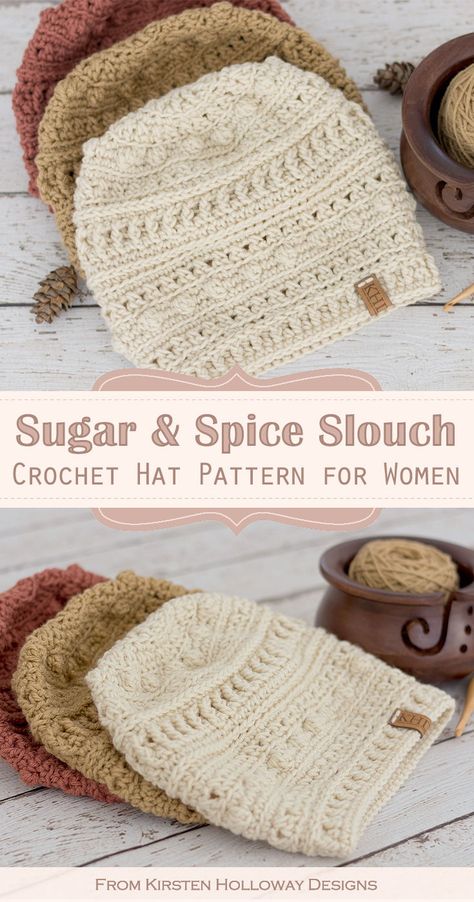 Slouchy Hat Pattern, Crochet Slouch Hat, Crochet Slouchy Hat, Easy Crochet Hat, Crochet Winter Hats, Crocheted Hats, Womens Crochet Patterns, Crochet Hat Free, Bonnet Crochet