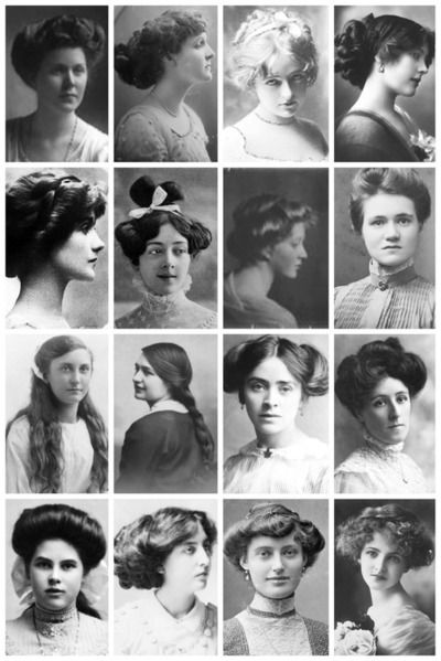 Women's hairstyles from the early 1900s, Part II. Low Pompadour, 1900s Hairstyles, Edwardian Hair, Edwardian Photographs, Single Plaits, Historical Hairstyles, Edwardian Hairstyles, Victorian Hairstyles, Hair Reference