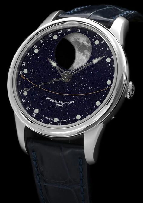 Schaumburg Watch Moon Perpetual Galaxy moon-galaxy. Astronomical Watch, Watch Moon, Moon Galaxy, Rolex Cartier, Moon Watch, Tourbillon Watch, Time Keeper, Lunar Cycle, Wrist Game